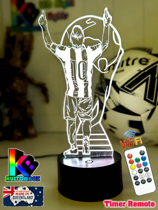 Lionel Messi Footballer Player World Cup 3D LED Night Light - KustomboxNight Lights & Ambient LightingKustomboxStandardWhite Crack Base