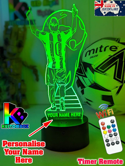 Lionel Messi Footballer Player World Cup 3D LED Night Light - KustomboxNight Lights & Ambient LightingKustomboxStandardWhite Crack Base