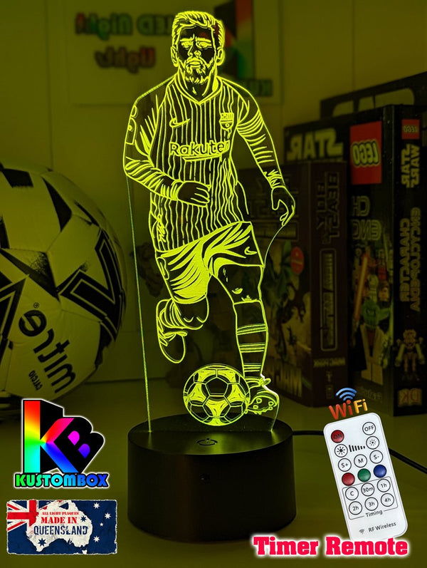 Lionel Messi Soccer Footballer Player 3D LED Night Light - KustomboxNight Lights & Ambient LightingKustomboxStandardWhite Crack Base