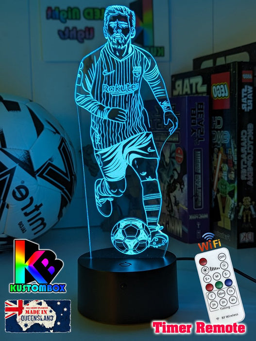 Lionel Messi Soccer Footballer Player 3D LED Night Light - KustomboxNight Lights & Ambient LightingKustomboxStandardWhite Crack Base