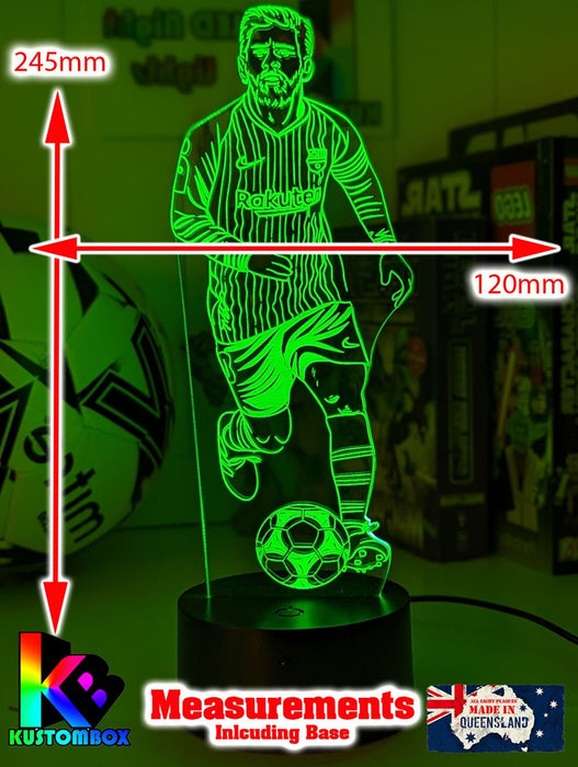 Lionel Messi Soccer Footballer Player 3D LED Night Light - KustomboxNight Lights & Ambient LightingKustomboxStandardWhite Crack Base