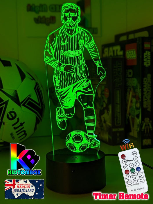 Lionel Messi Soccer Footballer Player 3D LED Night Light - KustomboxNight Lights & Ambient LightingKustomboxStandardWhite Crack Base
