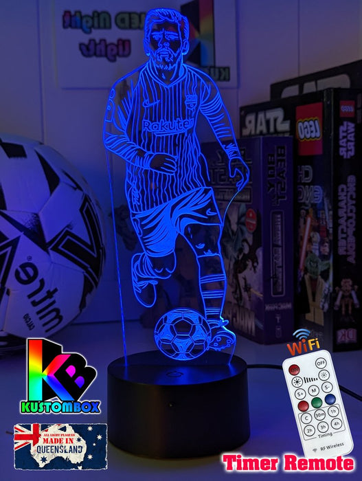 Lionel Messi Soccer Footballer Player 3D LED Night Light - KustomboxNight Lights & Ambient LightingKustomboxStandardWhite Crack Base