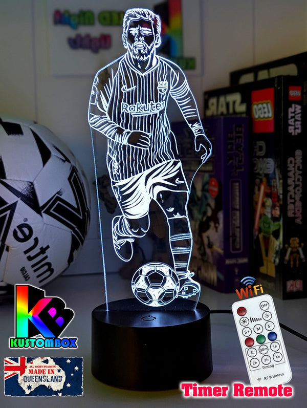 Lionel Messi Soccer Footballer Player 3D LED Night Light - KustomboxNight Lights & Ambient LightingKustomboxStandardWhite Crack Base