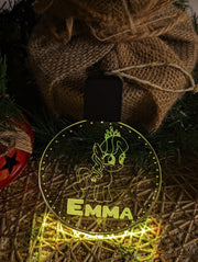 Little Unicorn Pony Personalised Christmas Tree Bauble 3D LED Light Decoration - KustomboxNight Lights & Ambient LightingKustomboxP3 Pony Standard