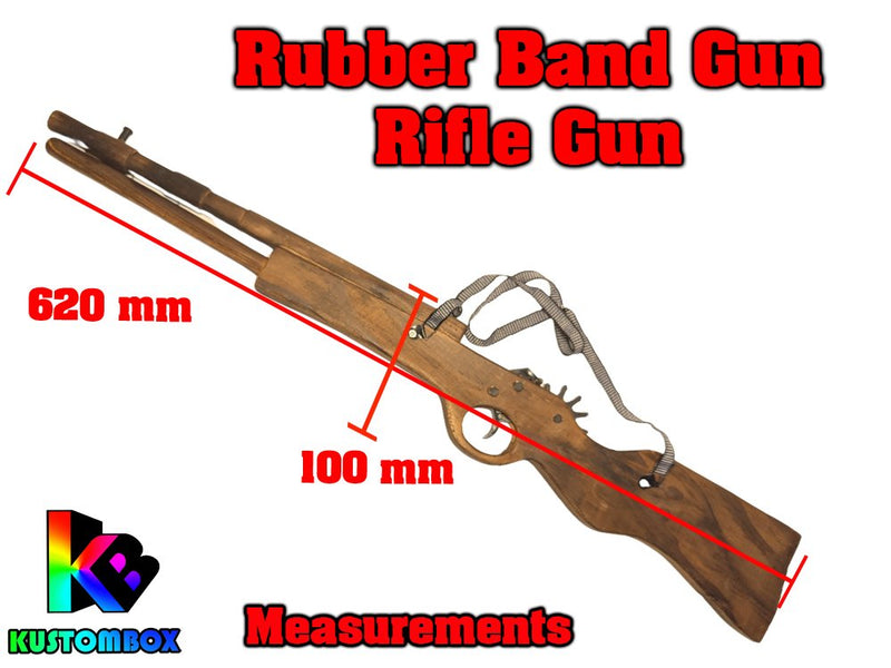 Long Barrel Wooden Rifle Gun - Rubber Band Launcher Timber x 2 pc - KustomboxToys & GamesKustomboxLong Barrel Rifle x 1 pc