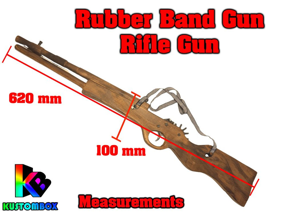 Long Barrel Wooden Rifle Gun - Rubber Band Launcher Timber x 2 pc - KustomboxToys & GamesKustomboxLong Barrel Rifle x 1 pc