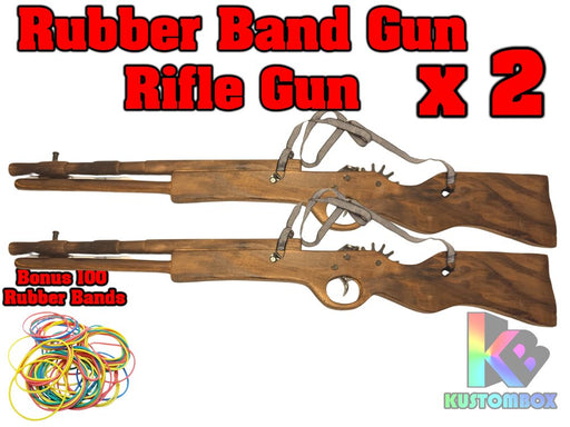 Long Barrel Wooden Rifle Gun - Rubber Band Launcher Timber x 2 pc - KustomboxToys & GamesKustomboxLong Barrel Rifle x 1 pc
