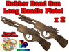 Long Handled Pistol Gun Rubber Band Timber Launcher Wood x 2 - KustomboxToys & GamesKustomboxLong Handle Pistol x 2