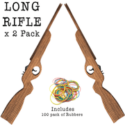 Long Rifle Shotgun Gun Wooden Rubber Band Gun Handmade Wooden Toy - KustomboxToys & GamesKustomboxLong Barrel Rifle x 1 pc