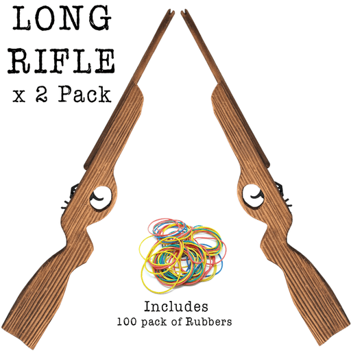 Long Rifle Shotgun Gun Wooden Rubber Band Gun Handmade Wooden Toy - KustomboxToys & GamesKustomboxLong Barrel Rifle x 1 pc