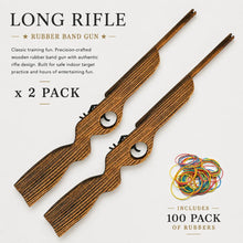 Long Rifle Wooden Rubber Band Toy Classic Timber Toy Gun - KustomboxToys & GamesKustombox2 x Long Rifle
