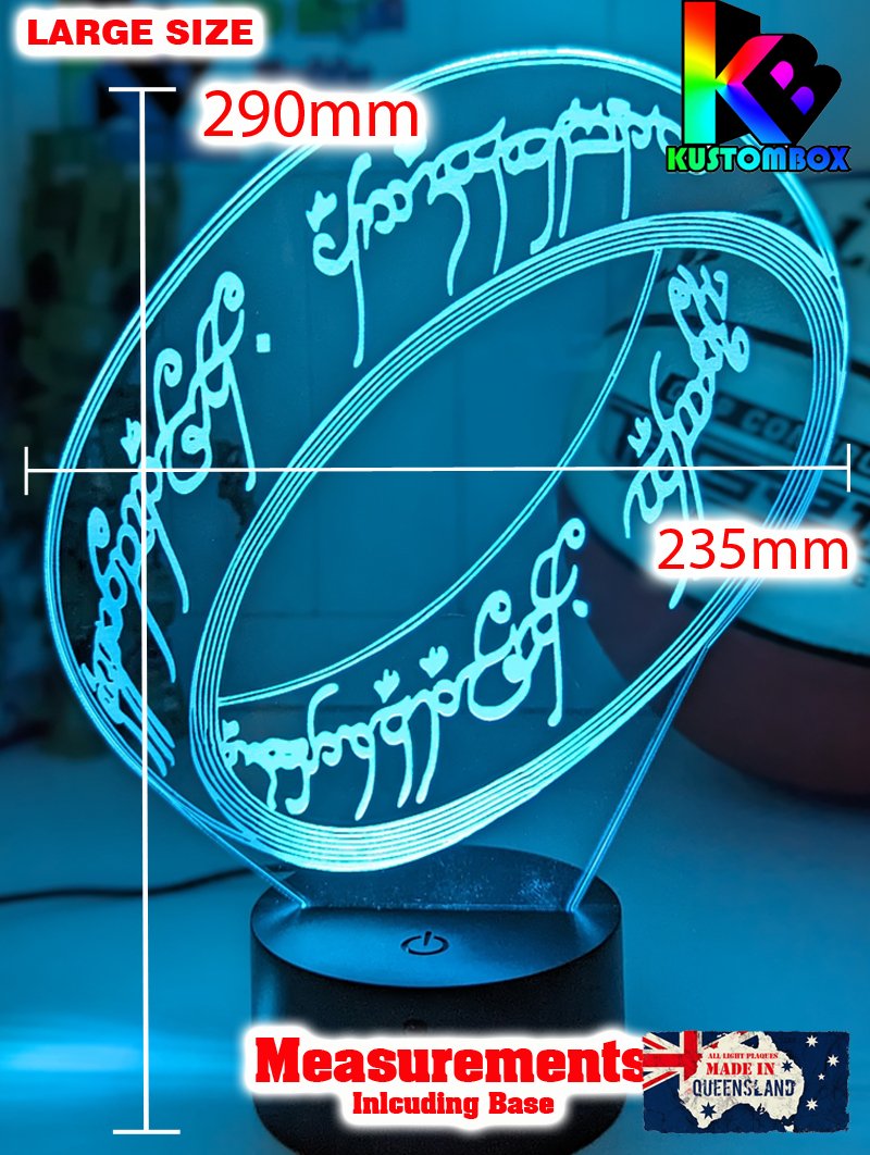 Lord of the Rings My Precious Ring 3D LED Night Light Lamp - KustomboxNight Lights & Ambient LightingKustomboxStandard Size