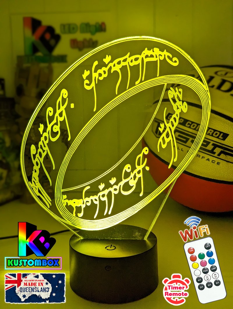 Lord of the Rings My Precious Ring 3D LED Night Light Lamp - KustomboxNight Lights & Ambient LightingKustomboxStandard Size