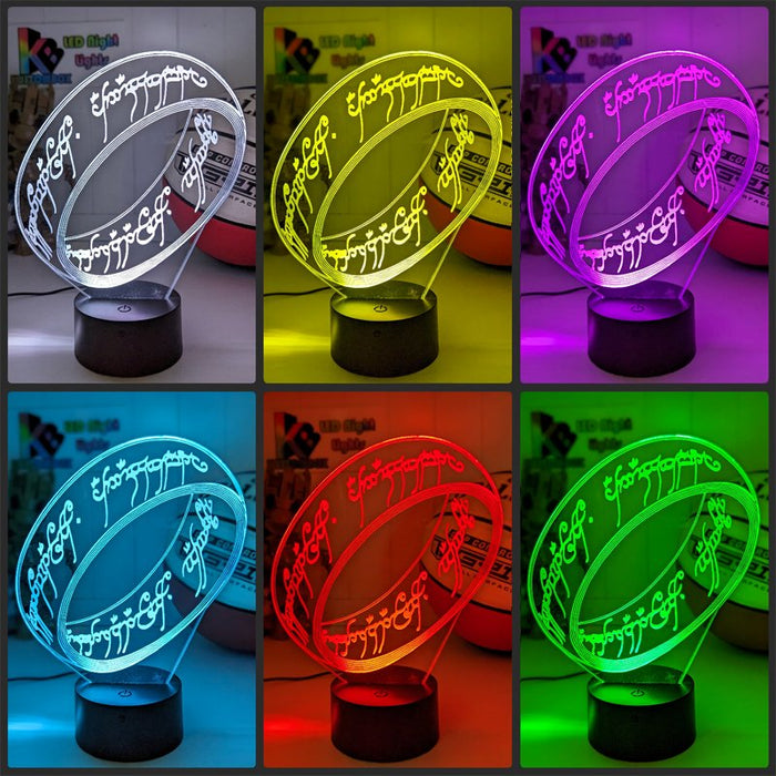 Lord of the Rings My Precious Ring 3D LED Night Light Lamp - KustomboxNight Lights & Ambient LightingKustomboxStandard Size