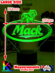 Mack Truck Bulldog Logo Personalised 3d Led Night Light Lamp - KustomboxNight Lights & Ambient LightingKustomboxStandard Size