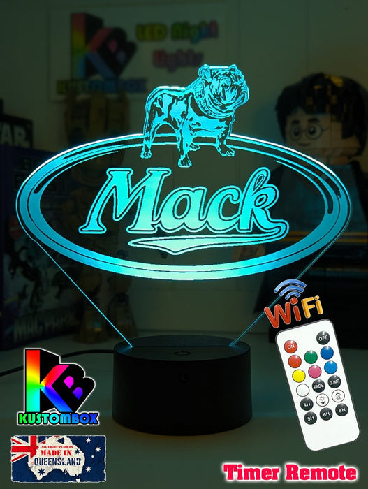 Mack Truck Bulldog Logo Personalised 3d Led Night Light Lamp - KustomboxNight Lights & Ambient LightingKustomboxStandard Size