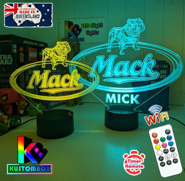 Mack Truck Bulldog Logo Personalised 3d Led Night Light Lamp - KustomboxNight Lights & Ambient LightingKustomboxStandard Size
