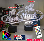 Mack Truck Bulldog Logo Personalised 3d Led Night Light Lamp - KustomboxNight Lights & Ambient LightingKustomboxStandard Size