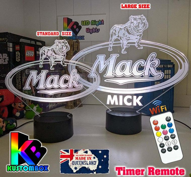 Mack Truck Bulldog Logo Personalised 3d Led Night Light Lamp - KustomboxNight Lights & Ambient LightingKustomboxStandard Size