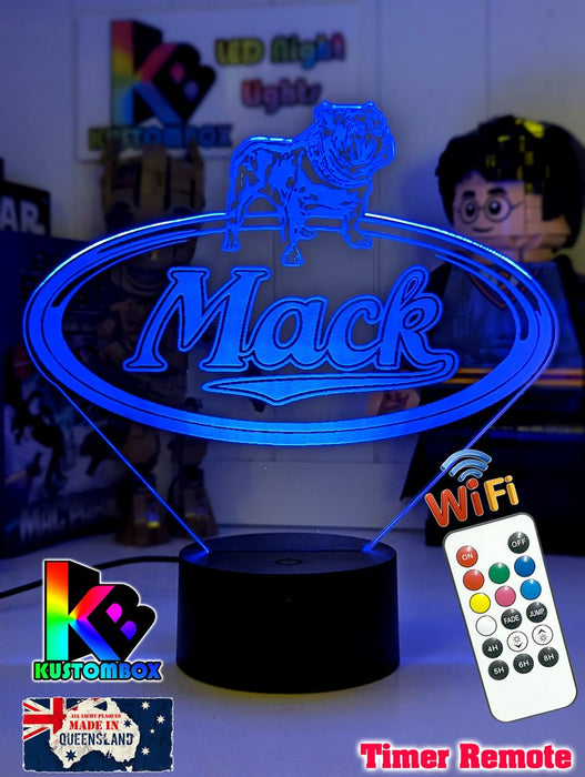 Mack Truck Bulldog Logo Personalised 3d Led Night Light Lamp - KustomboxNight Lights & Ambient LightingKustomboxStandard Size