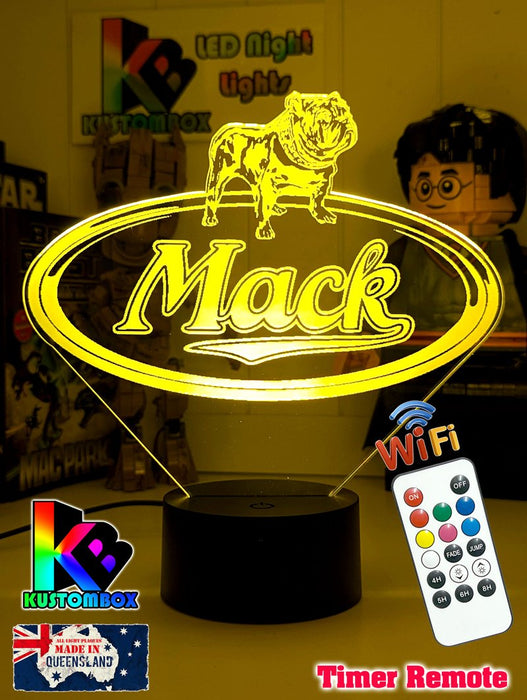 Mack Truck Bulldog Logo Personalised 3d Led Night Light Lamp - KustomboxNight Lights & Ambient LightingKustomboxStandard Size
