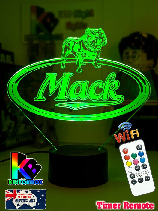 Mack Truck Bulldog Logo Personalised 3d Led Night Light Lamp - KustomboxNight Lights & Ambient LightingKustomboxStandard Size