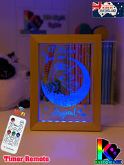 Magical Unicorn Personalised Name Timber Picture Frame USB 3D LED Night Light Lamp - KustomboxNight Lights & Ambient LightingKustomboxTimber Frame Light