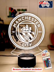 MANCHESTER CITY Football Soccer Club 3D LED Night Light Lamp - KustomboxNight Lights & Ambient LightingKustomboxStandard Size