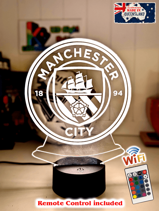 MANCHESTER CITY Football Soccer Club 3D LED Night Light Lamp - KustomboxNight Lights & Ambient LightingKustomboxStandard Size