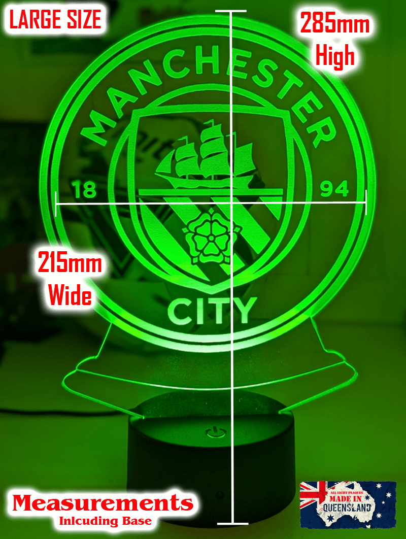 MANCHESTER CITY Football Soccer Club 3D LED Night Light Lamp - KustomboxNight Lights & Ambient LightingKustomboxStandard Size