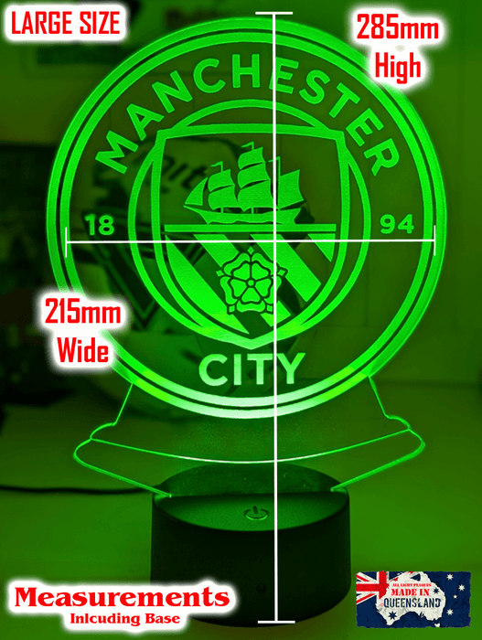 MANCHESTER CITY Football Soccer Club 3D LED Night Light Lamp - KustomboxNight Lights & Ambient LightingKustomboxStandard Size