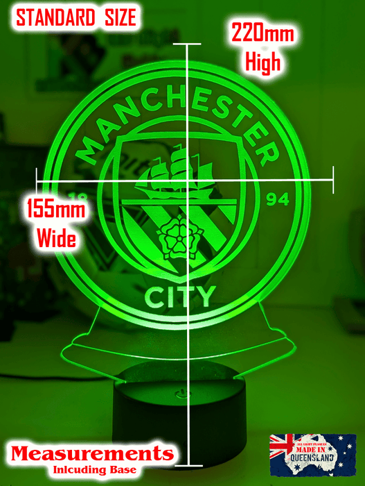 MANCHESTER CITY Football Soccer Club 3D LED Night Light Lamp - KustomboxNight Lights & Ambient LightingKustomboxStandard Size