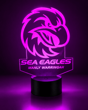 Manly Sea Eagles 3D LED Night Light Personalised Name 16 Colour Lamp - KustomboxNight Lights & Ambient LightingKustomboxStandard Size