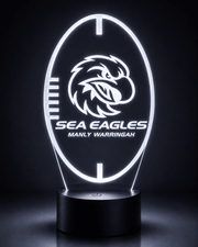 Manly Sea Eagles Ball Shaped Personalised 3D LED Night Light Name Lamp - KustomboxNight Lights & Ambient LightingKustomboxStandard Size