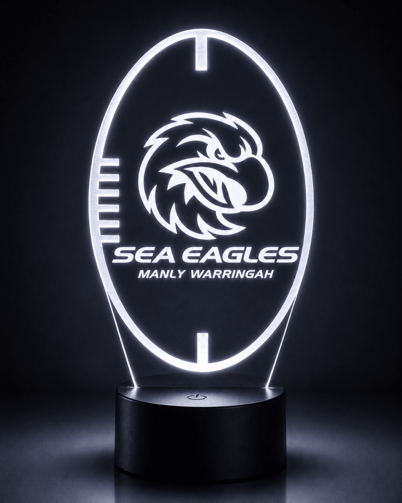 Manly Sea Eagles Ball Shaped Personalised 3D LED Night Light Name Lamp - KustomboxNight Lights & Ambient LightingKustomboxStandard Size