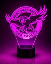 Manly Sea Eagles Personalised New 3D LED Night Light Logo Custom Name Lamp - KustomboxNight Lights & Ambient LightingKustomboxStandard Size