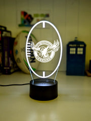 Manly Sea Eagles logo 3D acrylic light with 16-colour remote, ideal NRL gift for bedroom or bar, ball shape old logo. white colour lamp