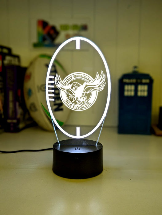 Manly Sea Eagles Rugby League Club 3D LED Night Light - KustomboxNight Lights & Ambient LightingKustomboxStandard Size