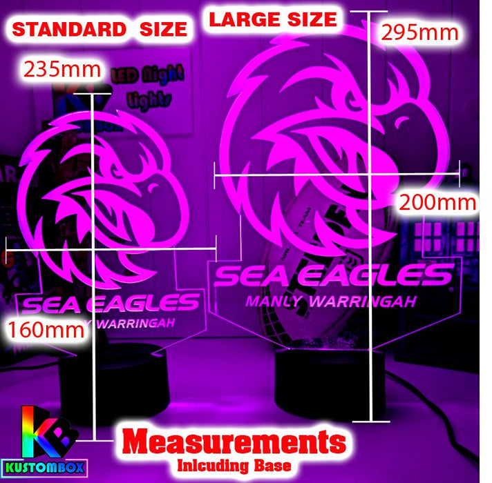 MANLY SEA EAGLES Rugby League Football New 3D LED Night Light - KustomboxNight Lights & Ambient LightingKustomboxStandard Size