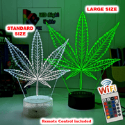 Marijuana Hemp Leaf Weed 3D LED Night Light Mood Lamp - KustomboxNight Lights & Ambient LightingKustomboxStandard Size