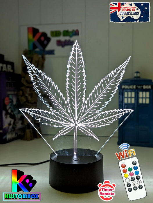 Marijuana Hemp Weed Leaf 3D LED Night Light Mood Lamp - KustomboxNight Lights & Ambient LightingKustomboxStandard Size