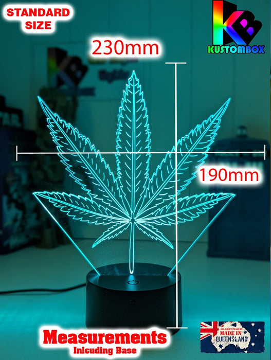 Marijuana Hemp Weed Leaf 3D LED Night Light Mood Lamp - KustomboxNight Lights & Ambient LightingKustomboxStandard Size