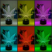 Marijuana Hemp Weed Leaf 3D LED Night Light Mood Lamp - KustomboxNight Lights & Ambient LightingKustomboxStandard Size