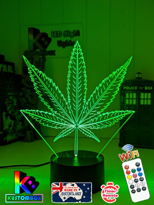 Marijuana Hemp Weed Leaf 3D LED Night Light Mood Lamp - KustomboxNight Lights & Ambient LightingKustomboxStandard Size