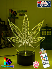 Marijuana Hemp Weed Leaf 3D LED Night Light Mood Lamp - KustomboxNight Lights & Ambient LightingKustomboxStandard Size