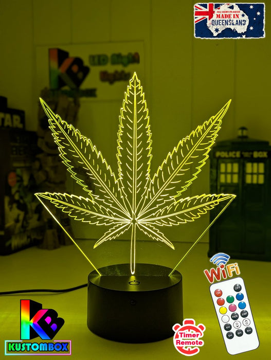 Marijuana Hemp Weed Leaf 3D LED Night Light Mood Lamp - KustomboxNight Lights & Ambient LightingKustomboxStandard Size
