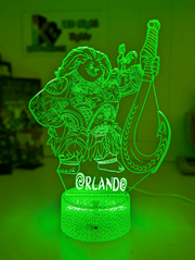 Maui Demigod Moana Personalised Name 3D LED Night Light Childrens Bedroom Lamp - KustomboxNight Lights & Ambient LightingKustomboxStandard Size