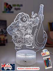 Maui Demigod Moana Personalised Name 3D LED Night Light Childrens Bedroom Lamp - KustomboxNight Lights & Ambient LightingKustomboxStandard Size