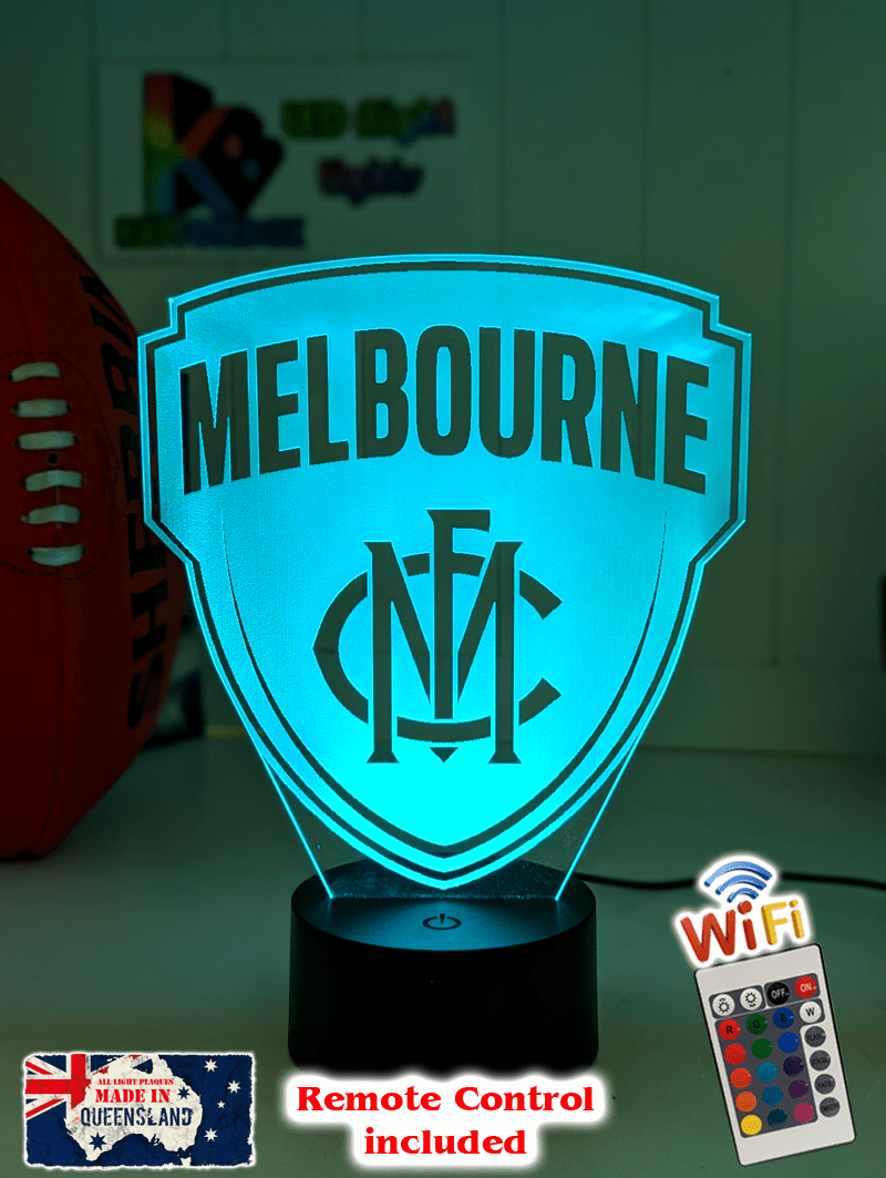 Melbourne Demons 3D LED Night Light Personalised Name Lamp 16 - Colour Remote - KustomboxNight Lights & Ambient LightingKustomboxStandard Size